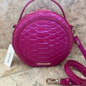 Brahmin Pink Round Crossbody Bag cobra amore lane